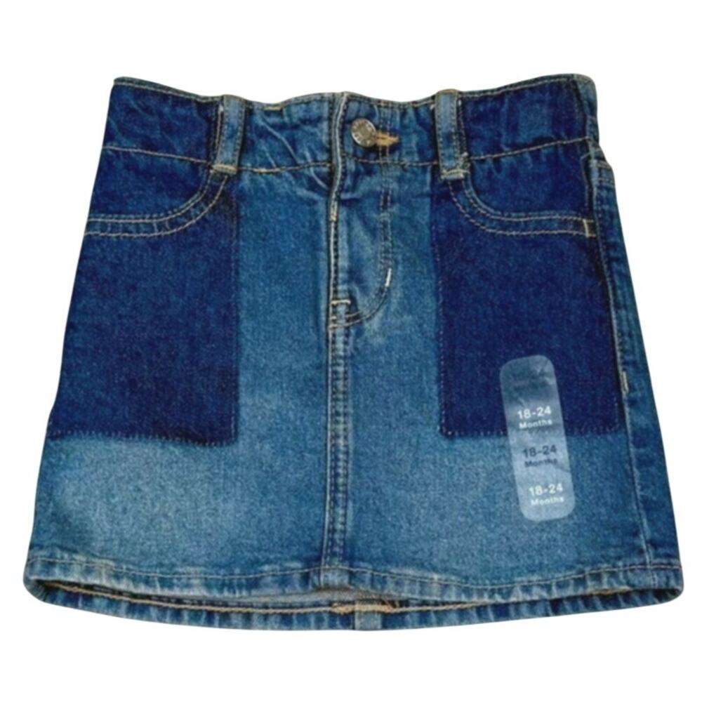 Gap Denim Mini Skirt Medium Blue Wash Elastic Waist  Baby 18–24 Months